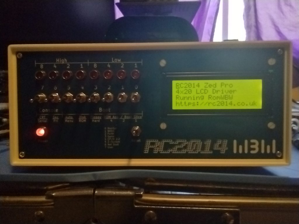 Showing RC2014 Front Panel assembled and attached to the case.